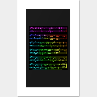 Rainbow Gradient Wii Theme Music Notes Posters and Art